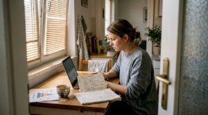 Vodja marketinga doma preučuje in načrtuje strategijo vsebin.