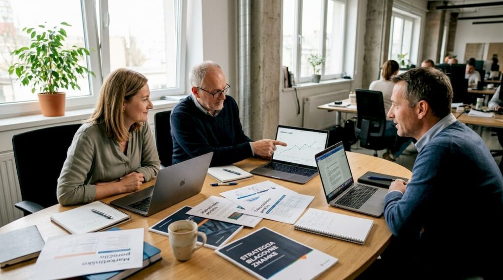 V pisarni se ekipa posveča analizi podatkov.