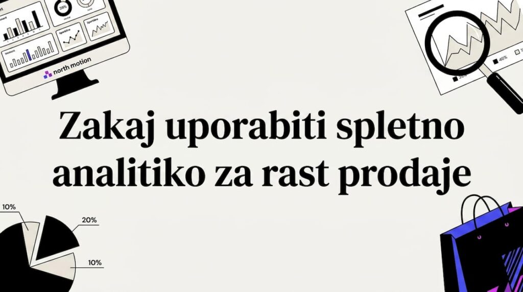 Okrasna naslovna kartica z ikonami za analitiko