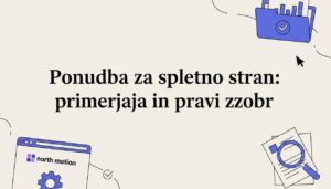 Okvir za naslovno kartico z dekorativnim izgledom, namenjen predstavitvi primerjave spletnih ponudb