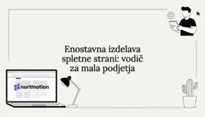 Ilustrirana naslovna grafika z elementi, ki spominjajo na spletni dizajn