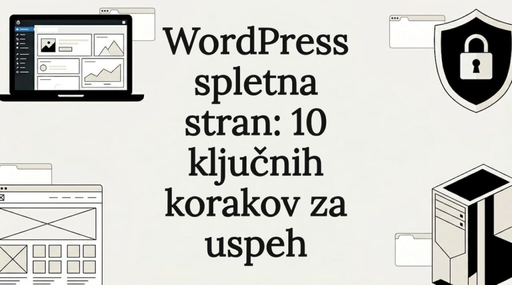 Privlačna naslovna grafika za WordPress z motivi tehnoloških ikon
