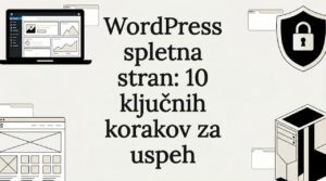 Privlačna naslovna grafika za WordPress z motivi tehnoloških ikon