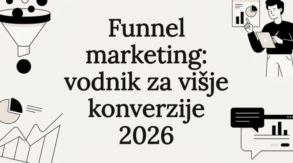 Privlačna naslovnica z ilustracijo marketinškega lijaka