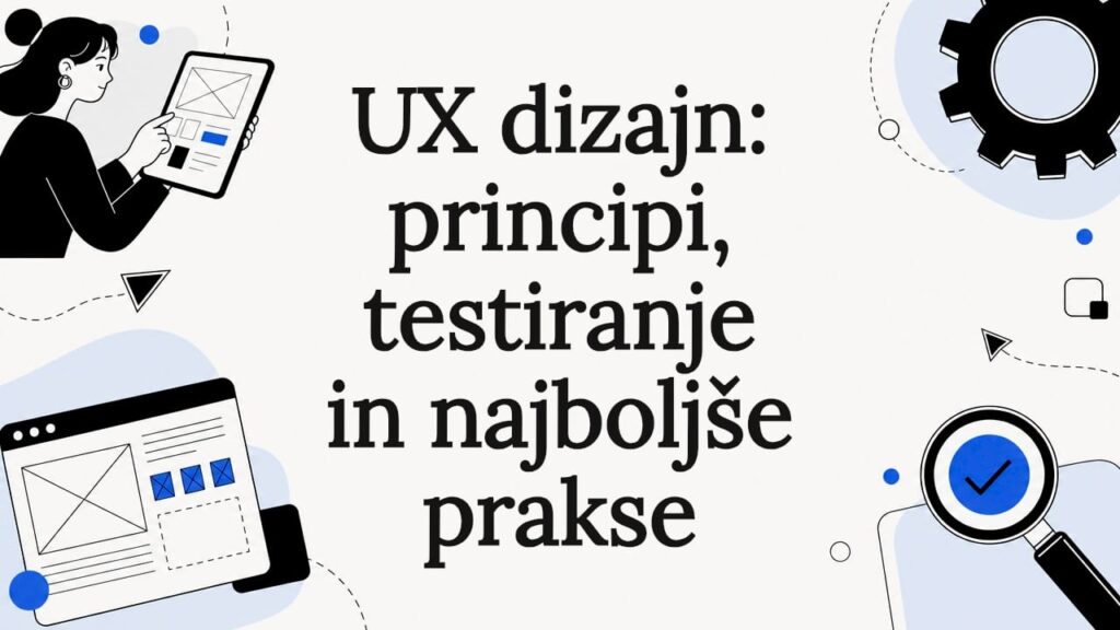 Vektorska ilustracija kot uvod v naslov bloga o oblikovanju uporabniške izkušnje