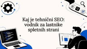 Grafična podoba za naslovnico vodiča o tehničnem SEO